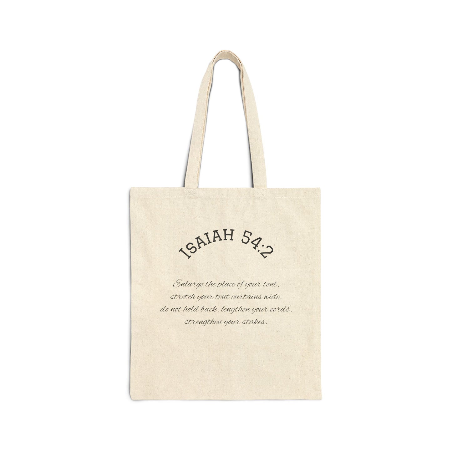 Isaiah 54:2 • Expand Your Tent • Canvas Scripture Tote