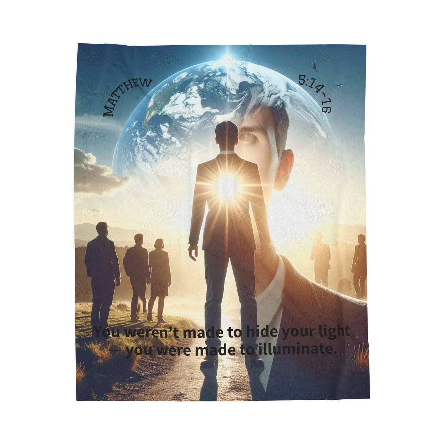 Matthew 5:14–16 • Light of the World • Velveteen Plush Blanket