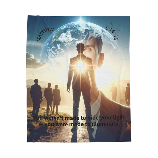 Matthew 5:14–16 • Light of the World • Velveteen Plush Blanket